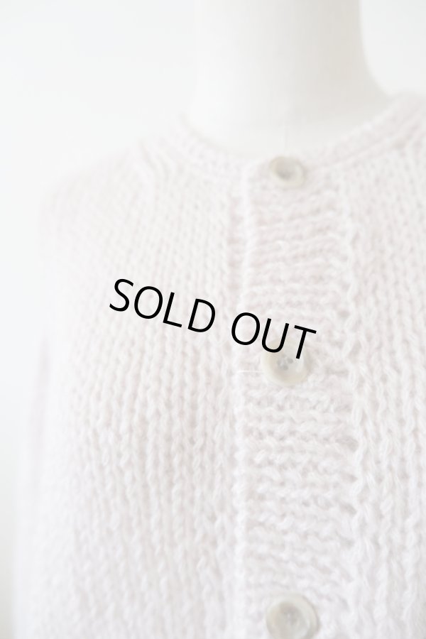 画像6: uca  hand-knit hemp mohair liner knit CARDIGAN  baby pink (6)