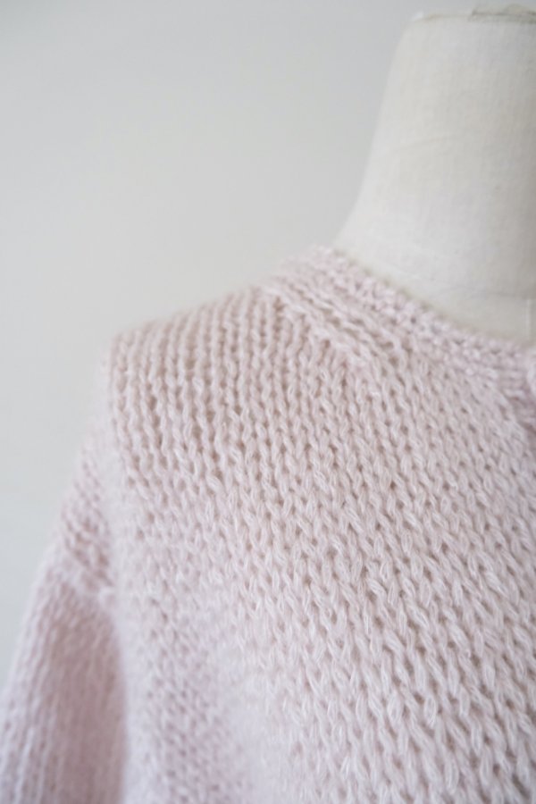 画像7: uca  hand-knit hemp mohair liner knit CARDIGAN  baby pink (7)