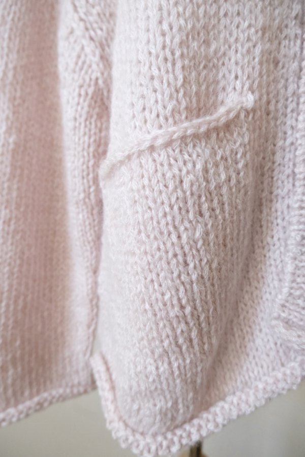 画像8: uca  hand-knit hemp mohair liner knit CARDIGAN  baby pink (8)