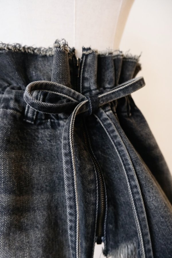 画像5: MIKIOSAKABE Mini Cut Off Denim Skirt black (5)