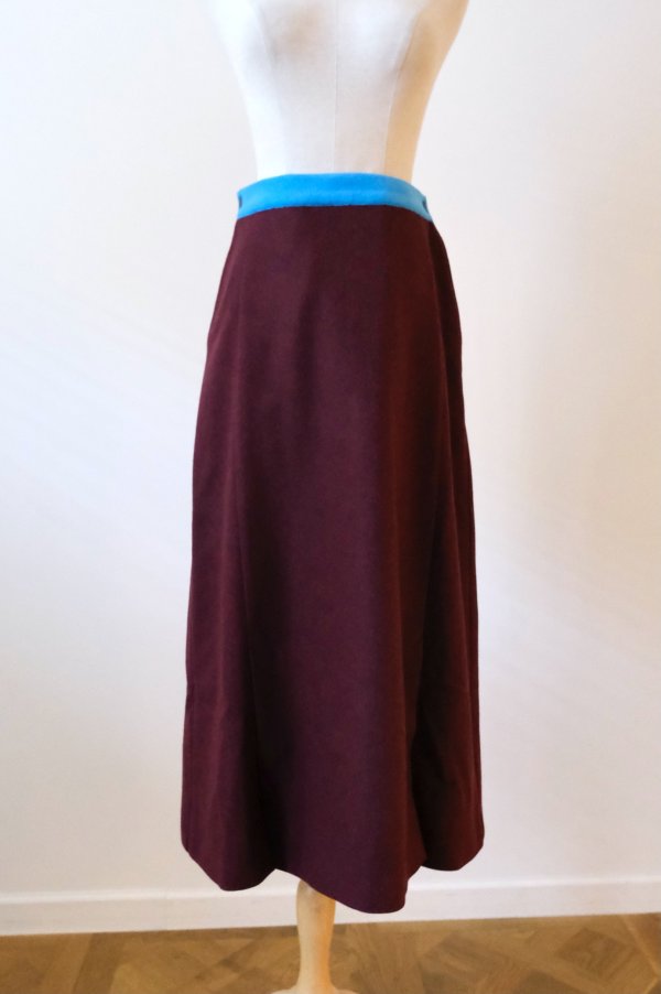 画像1: NON TOKYO WOOL LONG SKIRT　wine (1)