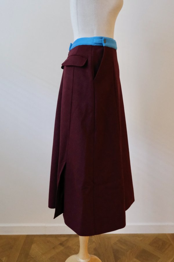 画像2: NON TOKYO WOOL LONG SKIRT　wine (2)