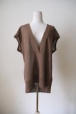 画像1: uca  hand-knit tulip sleeveless top brown (1)