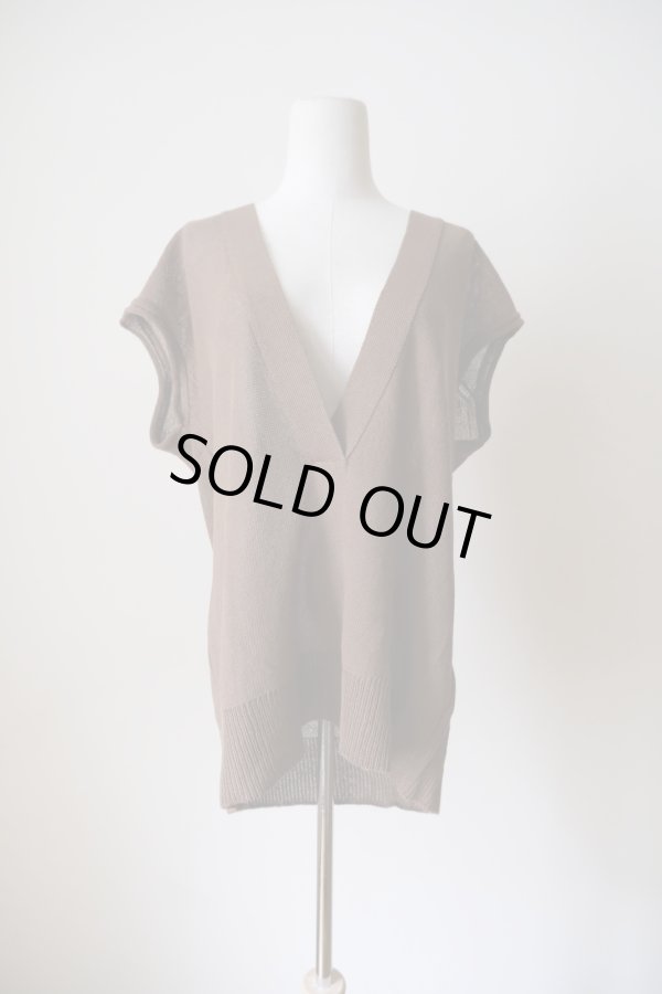 画像1: uca  hand-knit tulip sleeveless top brown (1)