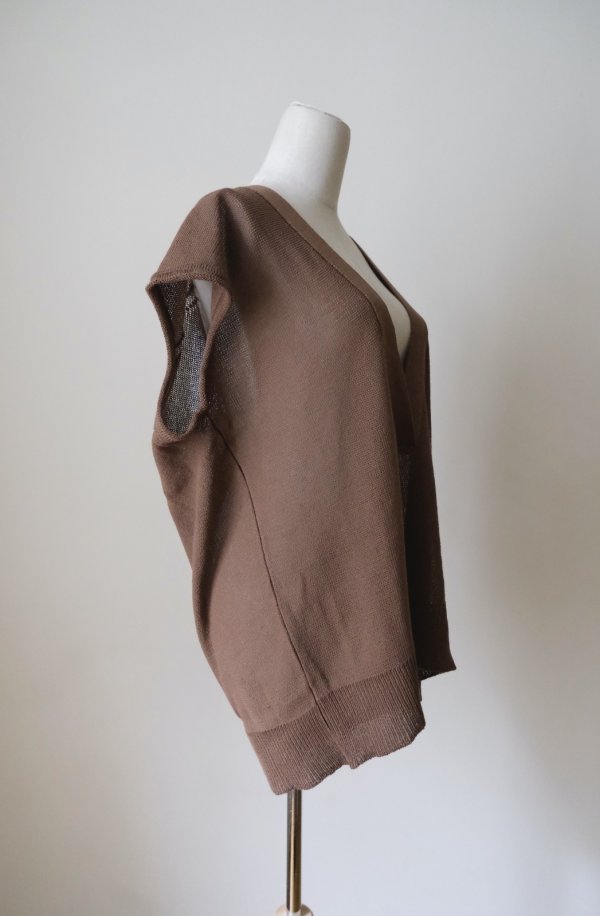 画像2: uca  hand-knit tulip sleeveless top brown (2)