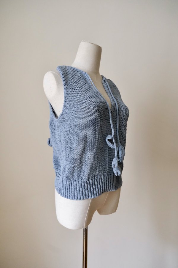 画像6: uca  hand-knit tulip sleeveless top sax blue (6)