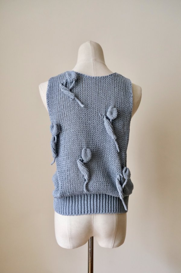 画像7: uca  hand-knit tulip sleeveless top sax blue (7)