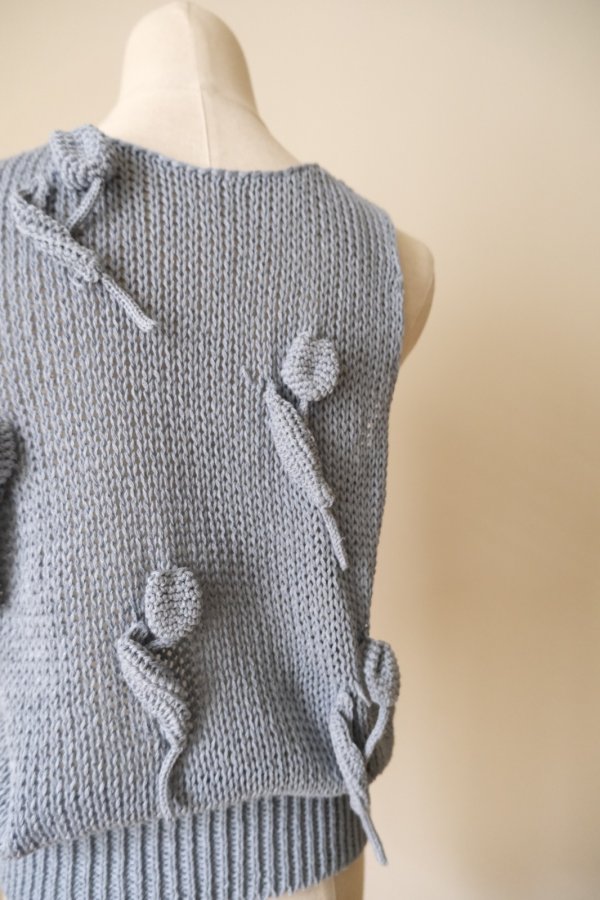 画像4: uca  hand-knit tulip sleeveless top sax blue (4)
