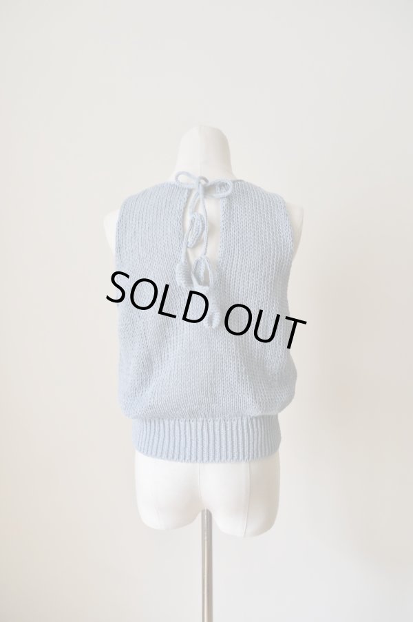 画像3: uca  hand-knit tulip sleeveless top sax blue (3)