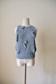 画像2: uca  hand-knit tulip sleeveless top sax blue (2)