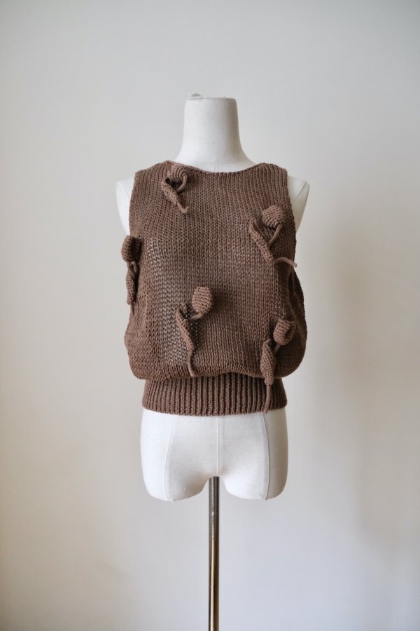 画像5: uca  hand-knit tulip sleeveless top brown (5)