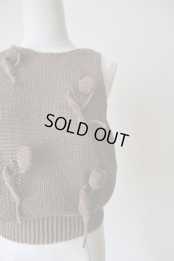 画像8: uca  hand-knit tulip sleeveless top brown (8)