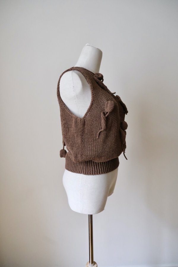画像7: uca  hand-knit tulip sleeveless top brown (7)