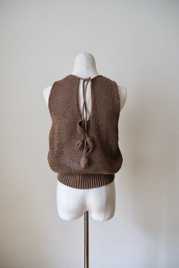 画像6: uca  hand-knit tulip sleeveless top brown (6)