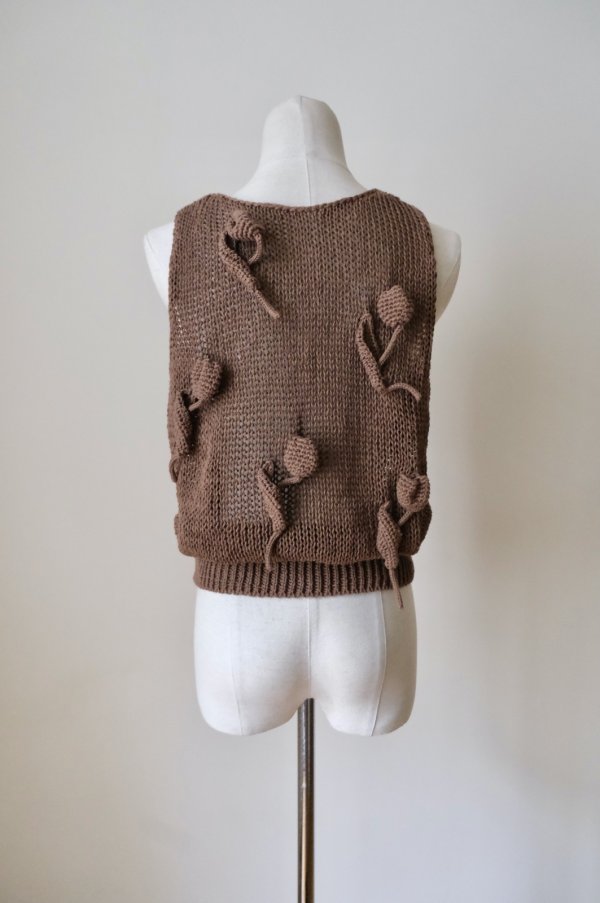 画像3: uca  hand-knit tulip sleeveless top brown (3)