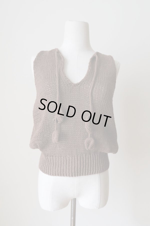 画像2: uca  hand-knit tulip sleeveless top brown (2)