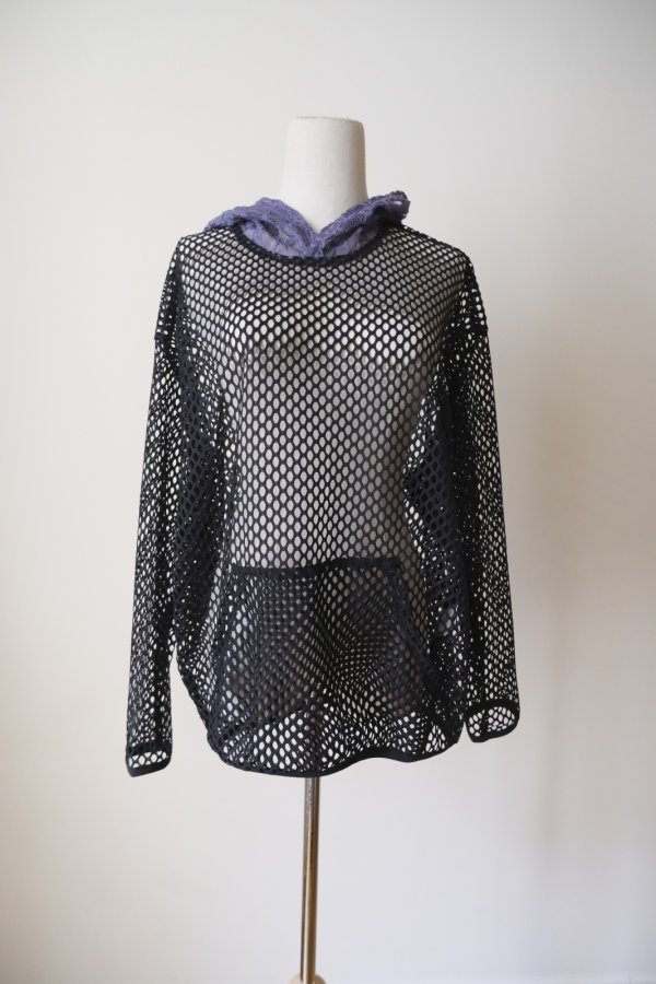 画像2: bedsidedrama Ultra Mesh Hoodie　black (2)