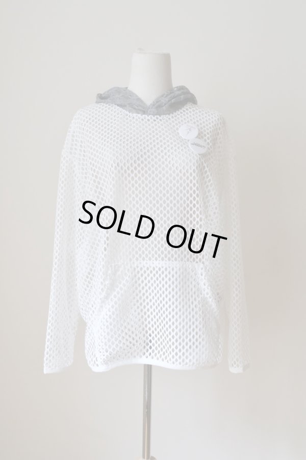 画像5: bedsidedrama Ultra Mesh Hoodie　white (5)