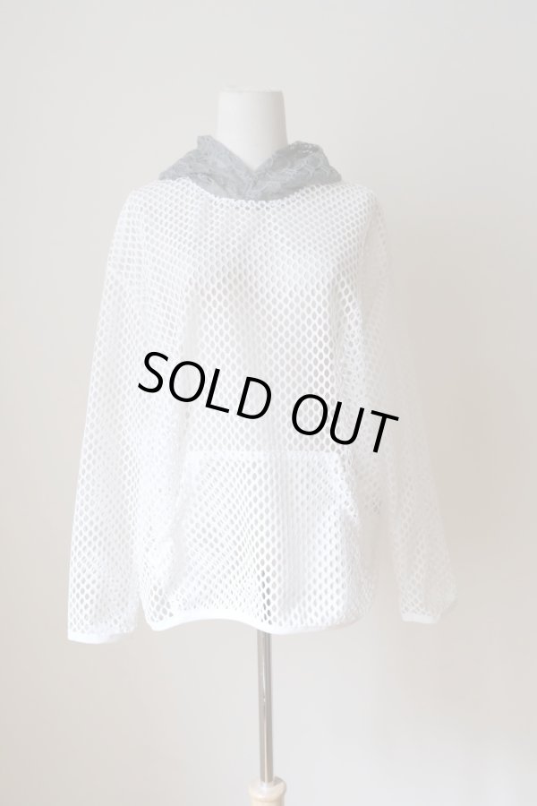 画像1: bedsidedrama Ultra Mesh Hoodie　white (1)