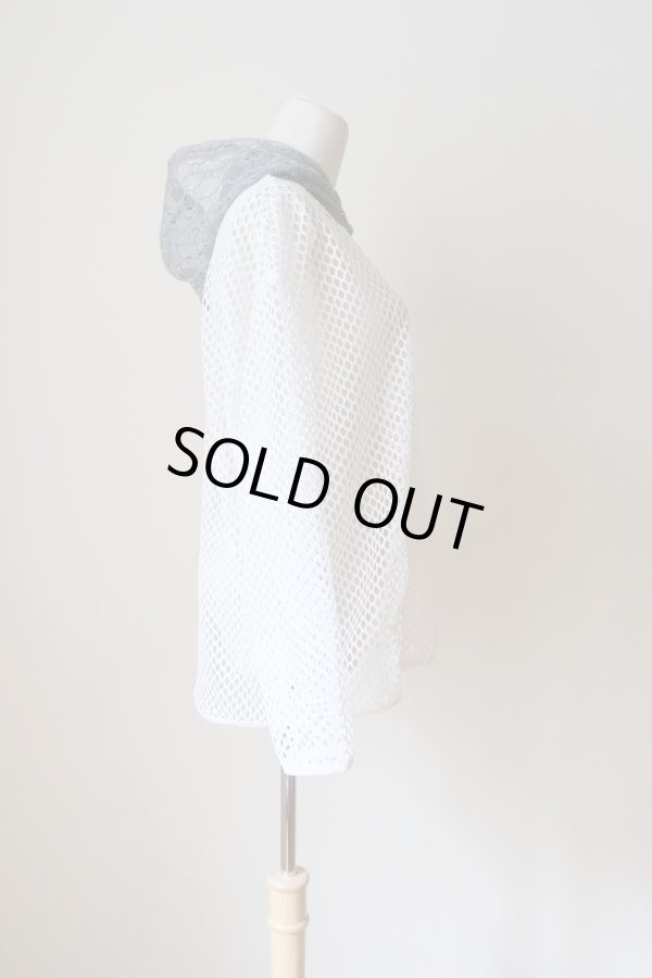 画像2: bedsidedrama Ultra Mesh Hoodie　white (2)