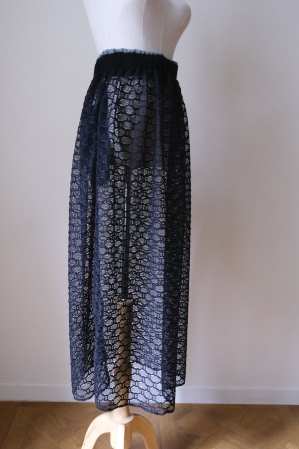画像1: bedsidedrama Ultra Mesh Skirt　black (1)