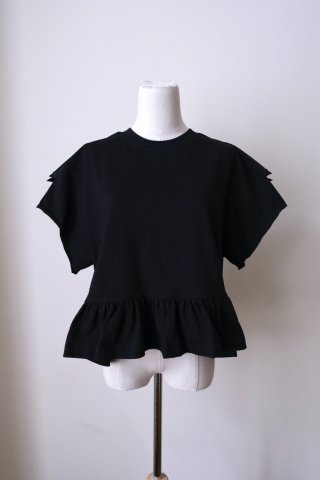 YuumiAria（ユウミアリア）EMB. Frill Tshirts black - The Galaxy