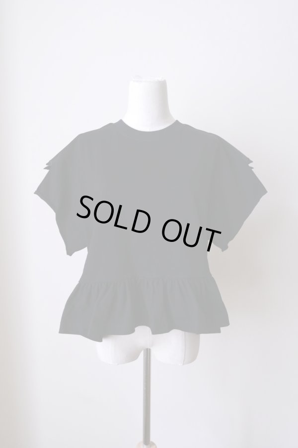画像1: YuumiAria（ユウミアリア）EMB. Frill Tshirts black (1)