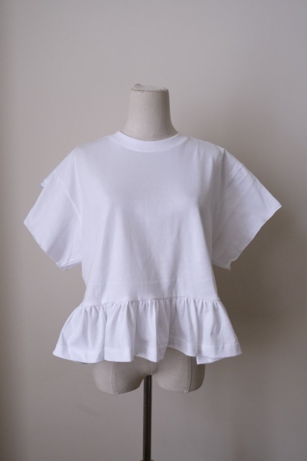 画像1: YuumiAria（ユウミアリア）EMB. Frill Tshirts white (1)