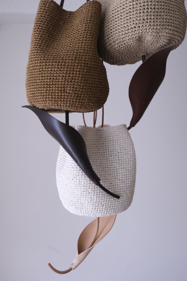 画像3: uca crocheted tulip Bag medium beige (3)