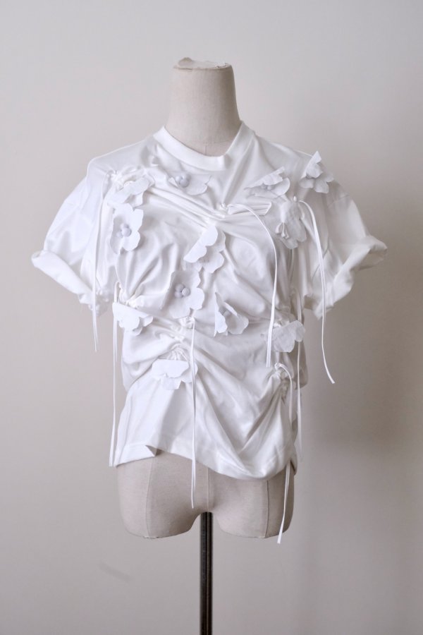 画像1: RIV NOBUHIKO (リブ ノブヒコ）ANTHE FLOWER T-SHIRT　white (1)