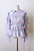 画像1: DECO depuis 1985　MADRAS CHECK BLOUSE BLUE CHECK  (1)