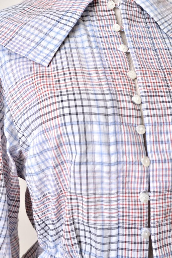 画像4: DECO depuis 1985　MADRAS CHECK BLOUSE BLUE CHECK  (4)