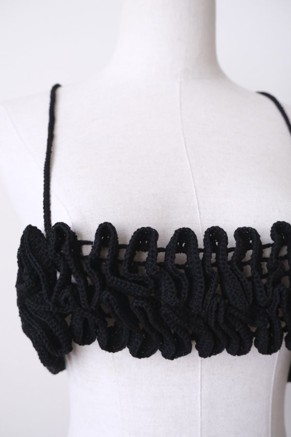 画像4: uca hand-knit open-knit grid ruffle camisole (4)