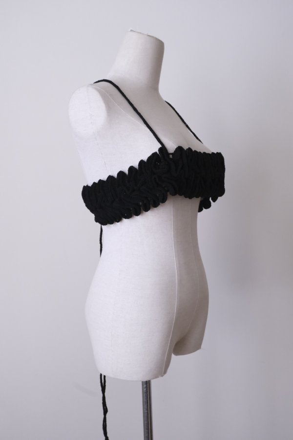画像2: uca hand-knit open-knit grid ruffle camisole (2)