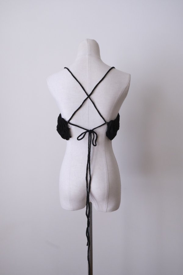 画像3: uca hand-knit open-knit grid ruffle camisole (3)