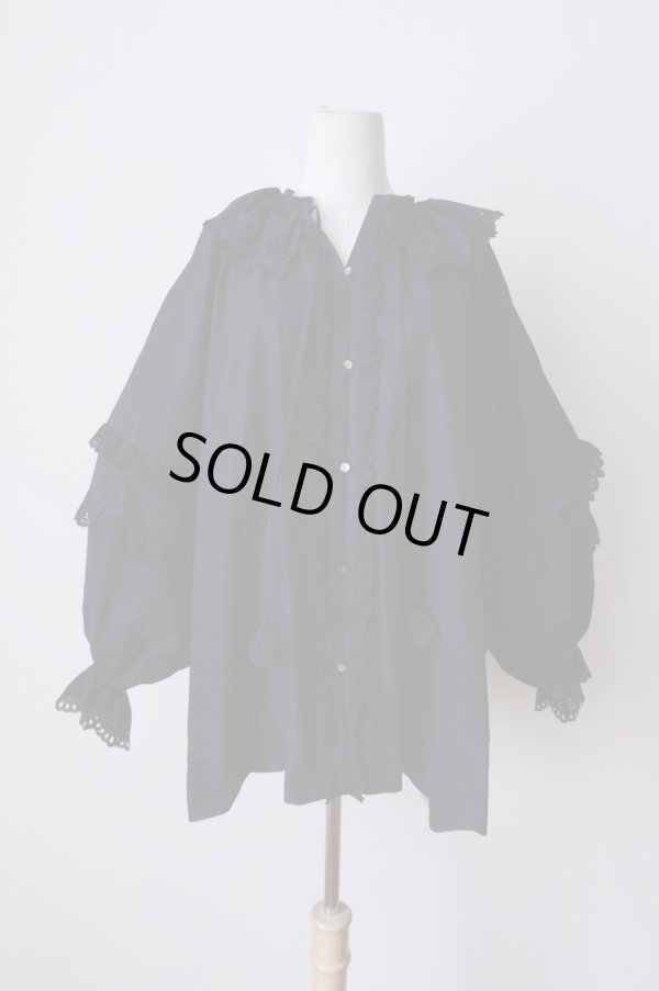 画像1: SOWA chantilly blouse  black (1)