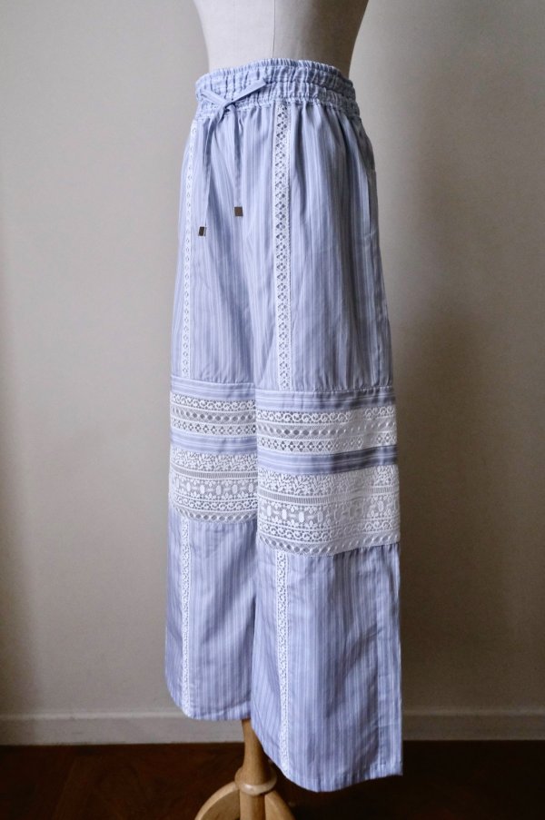 画像2: AOIWANAKA  Framed Lace Pants sax (2)
