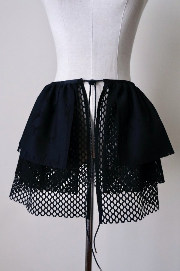 画像1: bedsidedrama Frill Collar and Wrap Tutu Skirt black (1)