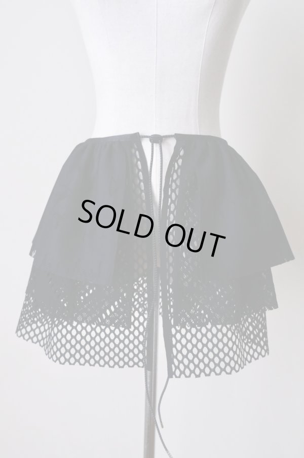 画像1: bedsidedrama Frill Collar and Wrap Tutu Skirt black (1)