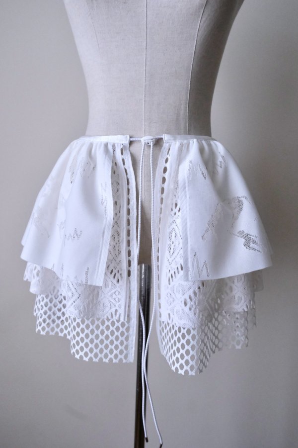画像1: bedsidedrama Frill Collar and Wrap Tutu Skirt white (1)