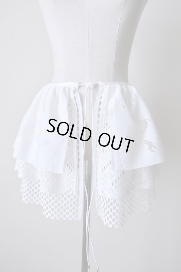 画像1: bedsidedrama Frill Collar and Wrap Tutu Skirt white (1)