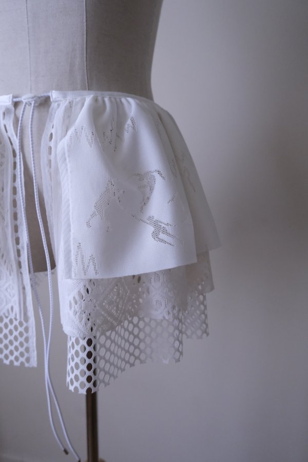 画像2: bedsidedrama Frill Collar and Wrap Tutu Skirt white (2)