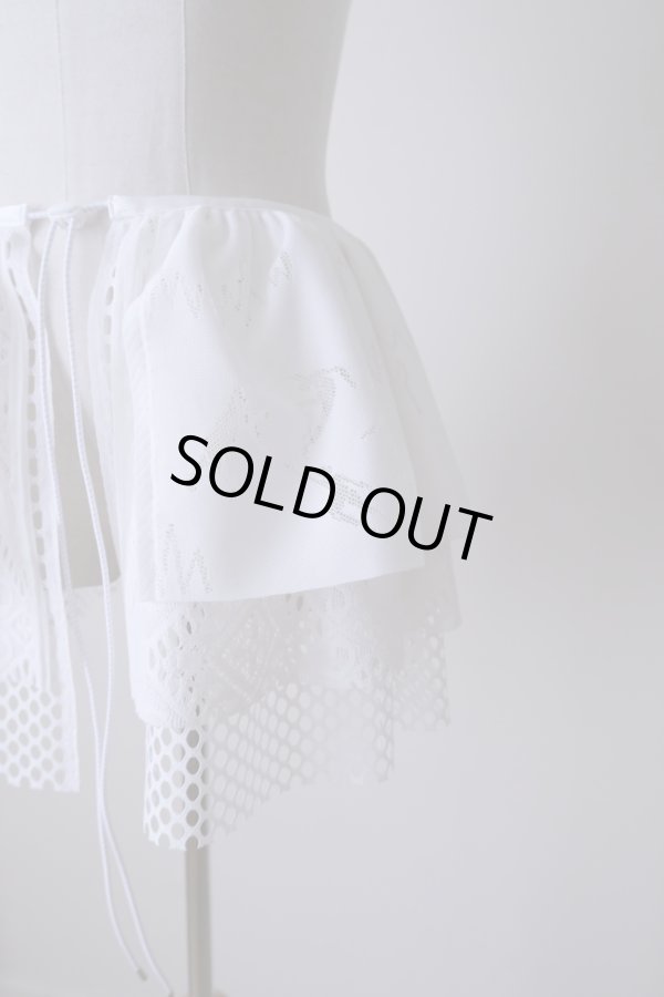 画像2: bedsidedrama Frill Collar and Wrap Tutu Skirt white (2)