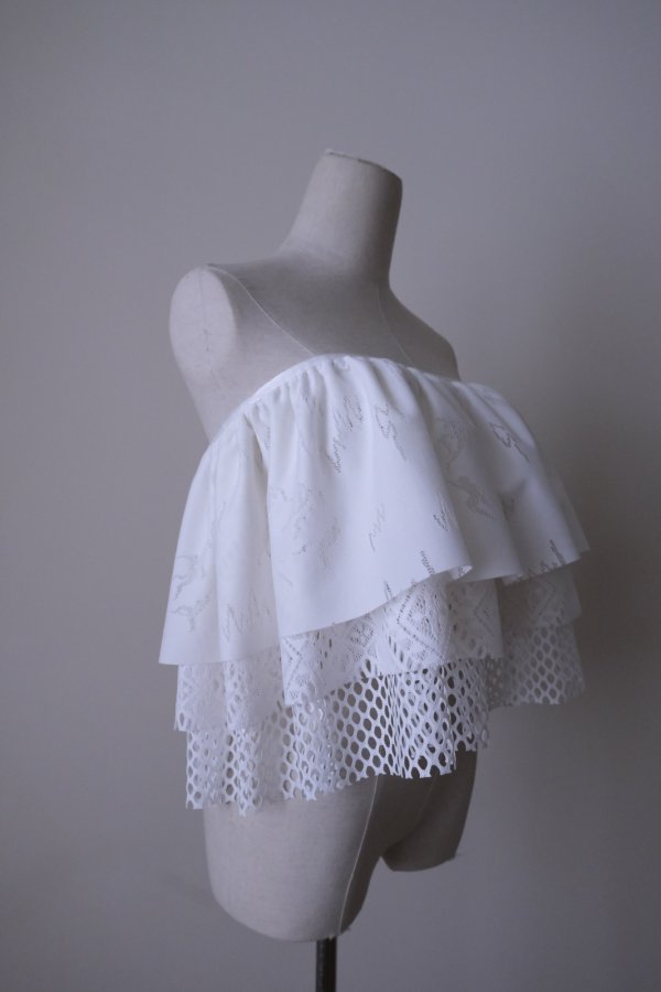 画像6: bedsidedrama Frill Collar and Wrap Tutu Skirt white (6)
