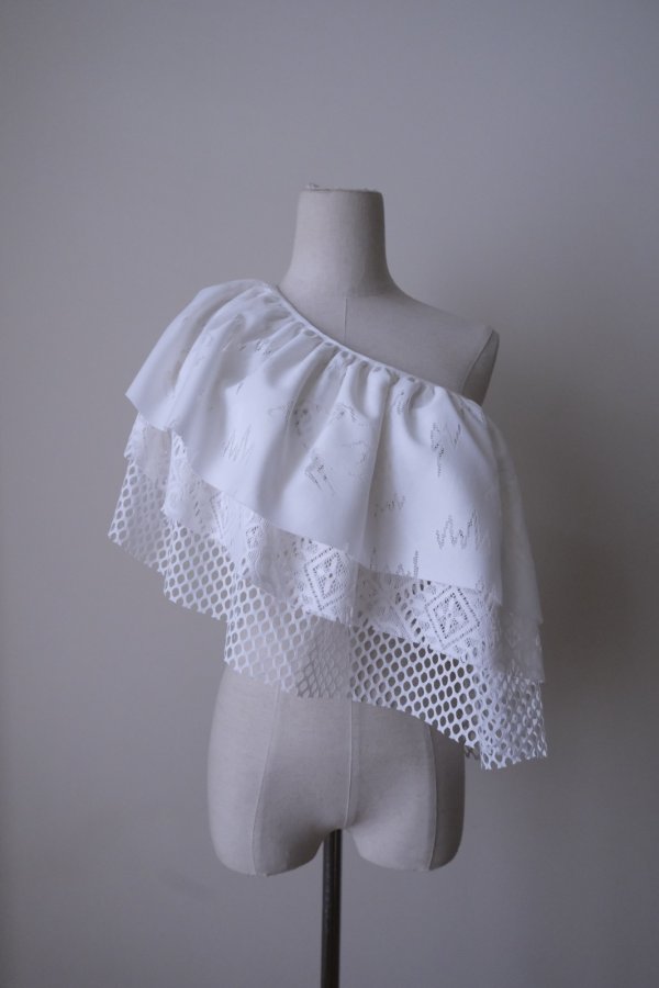 画像8: bedsidedrama Frill Collar and Wrap Tutu Skirt white (8)