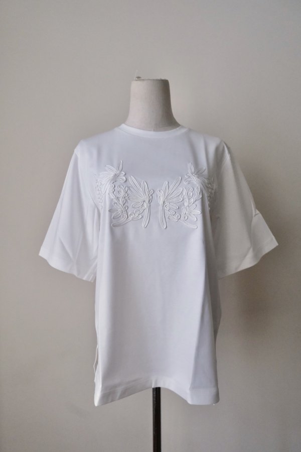 画像1: LOKITHO (ロキト) CORD EMBROIDERY BIG T white (1)