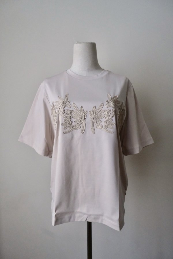 画像1: LOKITHO (ロキト) CORD EMBROIDERY BIG T beige (1)