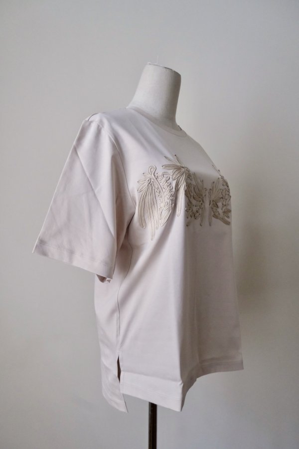 画像2: LOKITHO (ロキト) CORD EMBROIDERY BIG T beige (2)