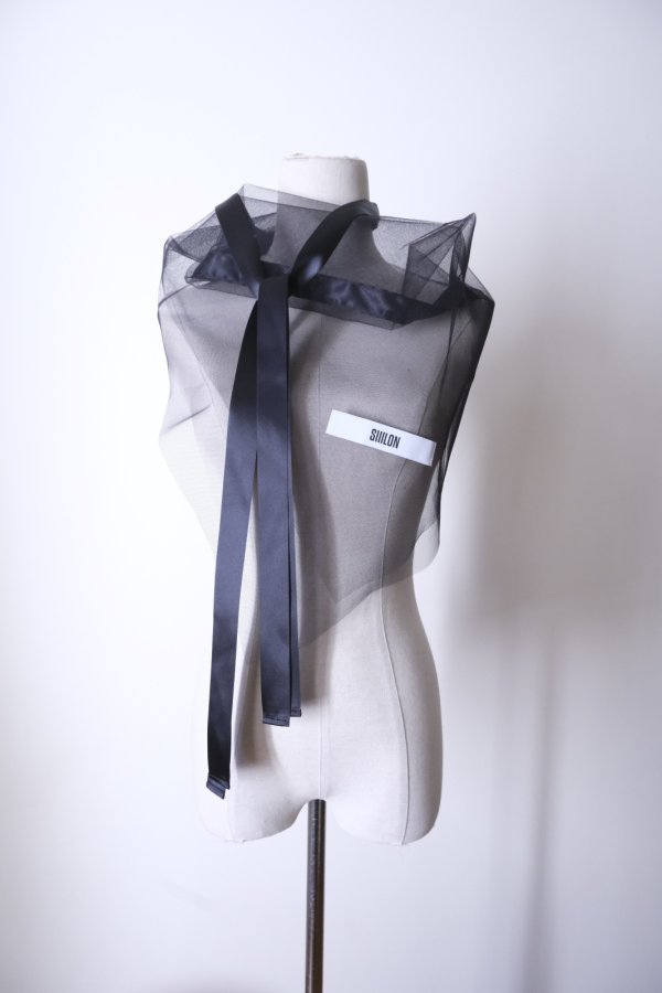 画像5: SIIILON Veil Wrap scarf　black (5)