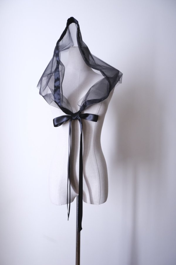 画像1: SIIILON Veil Wrap scarf　black (1)